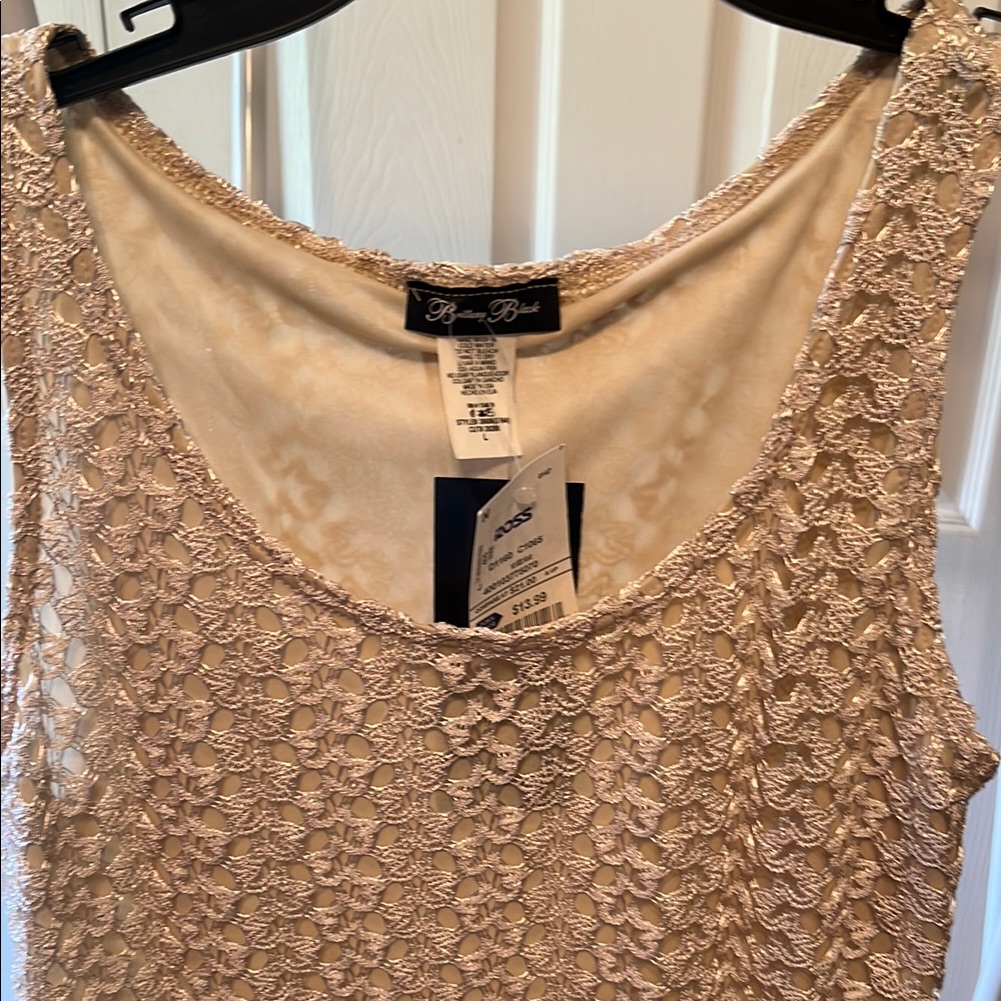 Beige Lace Sleeveless Top